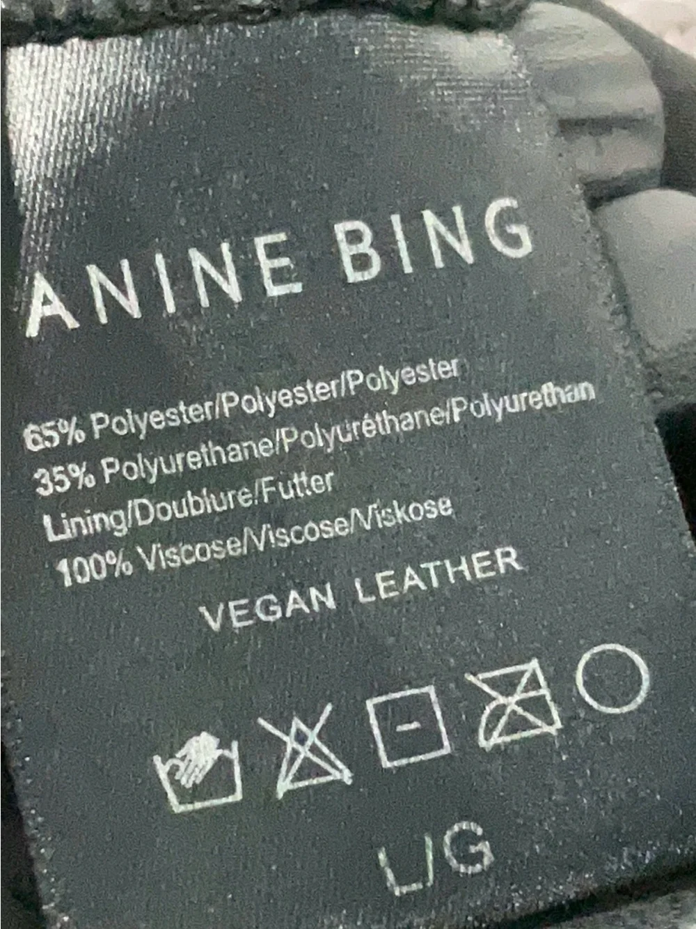 Annie Bing Koa Pant Black Vegan Leather Size Large